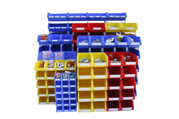 Solid Box Style Warehouse Tool Picking Stackable Hanging Box with Optional Divider