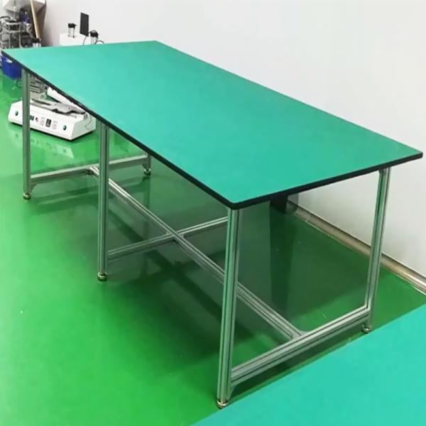 Banco de trabajo ESD de 240x120x185cm con soportes de flujo de perfil de aluminio