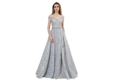 Sparkling Sequin Beading Saudi Evening Ball Gowns Off The Shoulder OEM