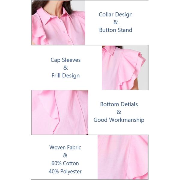 Camisa de señora Clothing Pink Frill Women