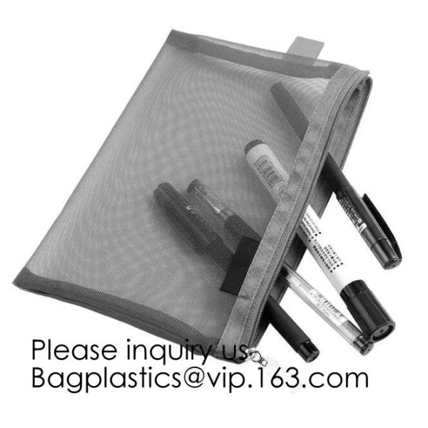 lack Mesh Makeup Bag See Through Zipper Pouch Travel Cosmetic and Toiletries Organizer Bags Pack, bagease, bagplastics
