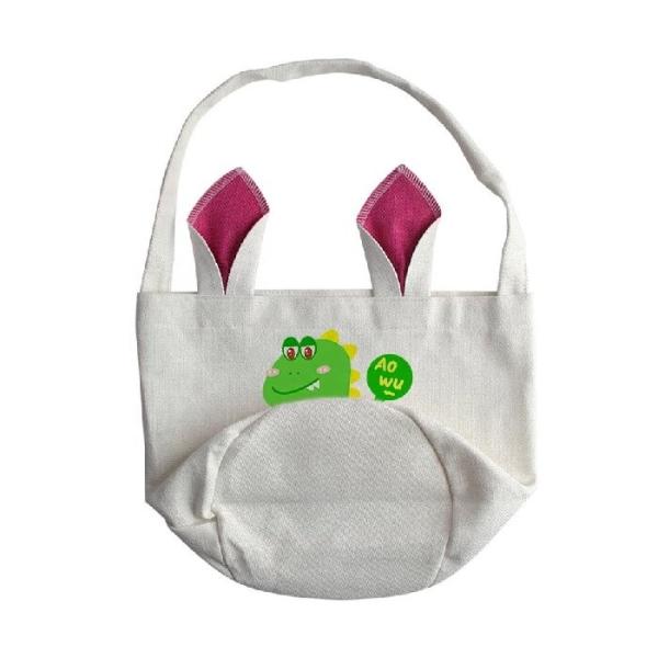 35*45cm DIY Sublimation Easter Basket Blanks With Rabbit Ears For Easter Day