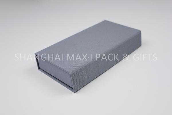 Custom Size Luxury Necklace Gift Box With Lids Grey Fabric Covered Digital Or Silk Printing