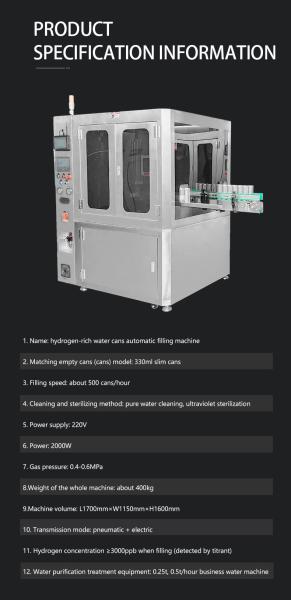 Anti Aging Multi Function Smart Hydrogen Rich Water Cans Automatic Filling Machine