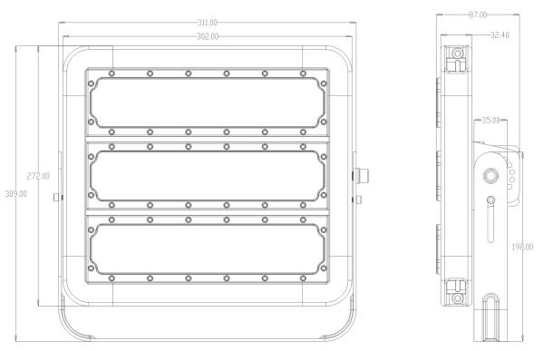 O exterior de AC85-265V conduziu dispositivos elétricos de luz da inundação escava um túnel o Luminaire 150W IP66 para o posto de gasolina