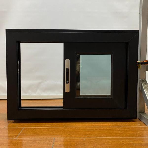 Energy Saving Windproof Double Tempered Glaze Aluminum Sliding Bathroom Window