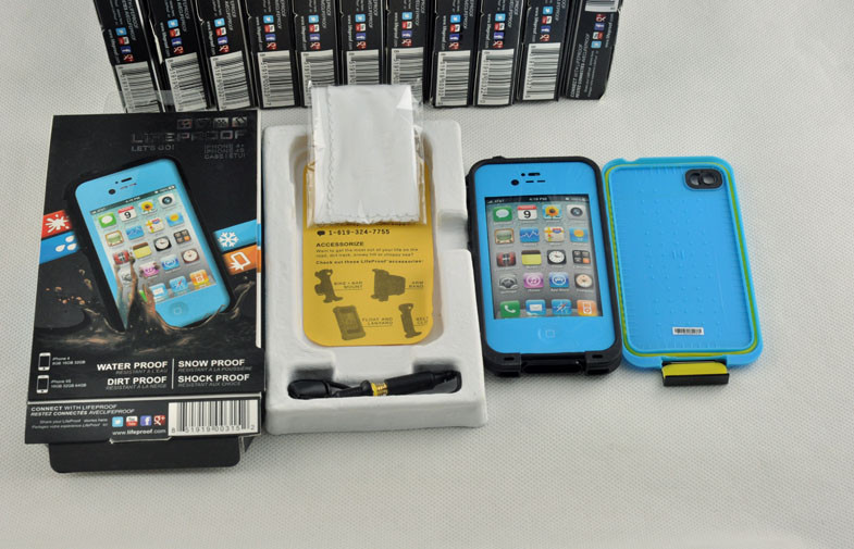 PC Snow Proof Waterproof Cell Phone Case Blue Lifeproof for Iphone 4g