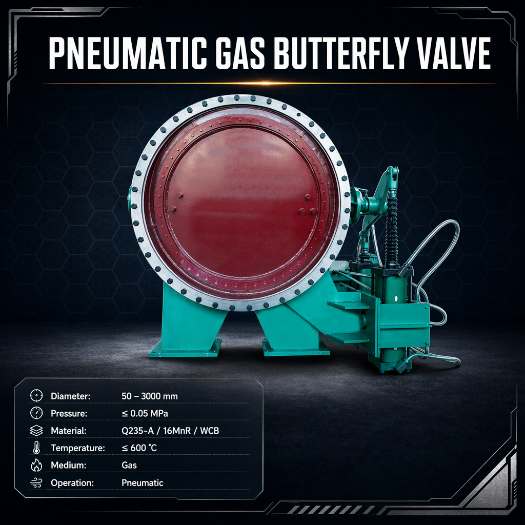 China OEM Pneumatic Gas Butterfly Valve Metallurgical Gas Pipeline Blast Furnace Industrial Butterfly Valve