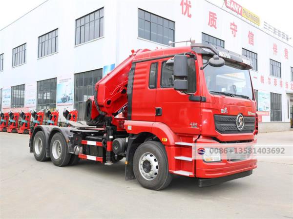 Tracteur routier Shacman neuf avec grue à bras pliable de 25 tonnes