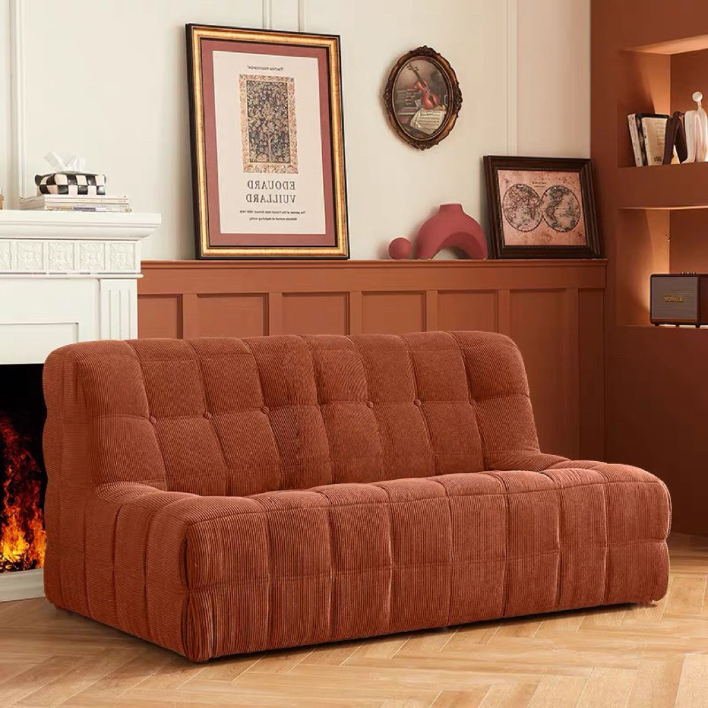 Custom Modern Loveseat Waffle Weave Rectangle Corner Sofa Modular Sponge Sofa Couch Eco-Friendly Sofa Bed Villa Living Room