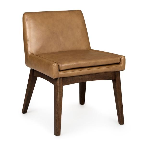 Restaurant Dining Chair W57*D57*H76CM with Solid Wood Frame and PU Leather Upholstery in Nordic Modern Style