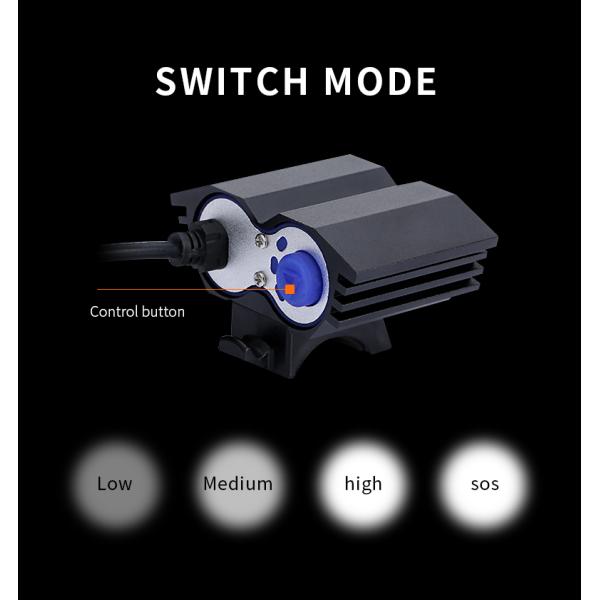4 Modes LED Headlight For Bike , T6 LED 2000LM X2 M2 Rechargeable MTB Lights