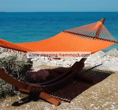 Modern  Solution Dyed 2 Person Caribbean Style Hammock With Stand Orange 55 X 84 Inches