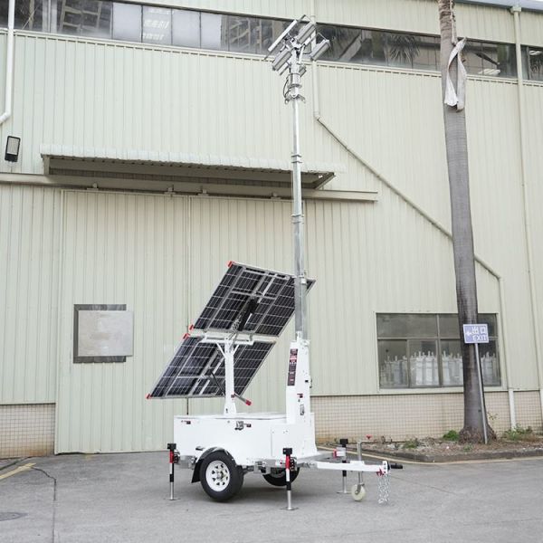Automatic Lifting Mast Solar Light Tower Durable Using Portable Generator Light Tower
