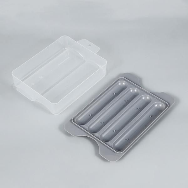 BPA Free Plastic Hot Dog Cooker Steamer with Customized Color and Side Dish Compartment