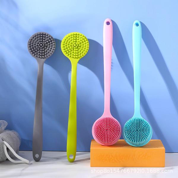 Hypoallergenic Long Handle Silicone Bath Body Brush Home Bathroom Accessories