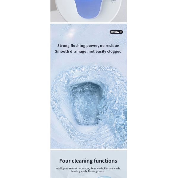 ARROW One Piece Wall-Mounted Smart Toilet with P-Trap and Intelligent Bidet Features
