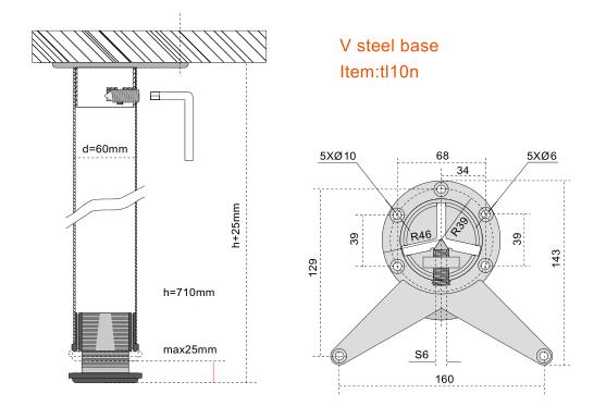 Ноги таблицы металла замены утюга/нержавеющей стали, стойкость ног софы металла длинная