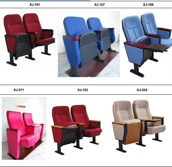 Blue Folded Plastic Theater Auditorium Chairs / Auditorium Seats With Writing Pad