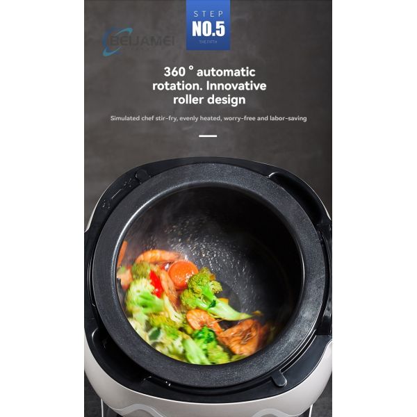 Automatic Intelligent 2000W Plug-and-Play Easy-to-Clean Cooking Robot for Home Use