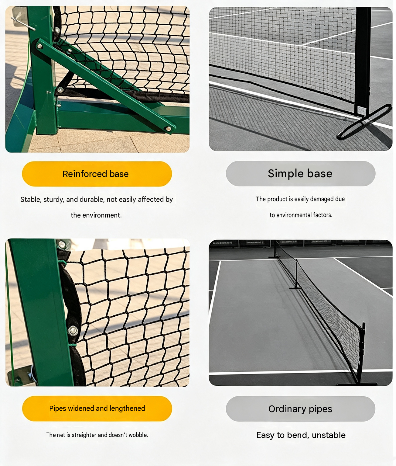 Tournament-Grade Trendy 6.7m Pickleball Net Set Post Aluminum Alloy Customized Color Professional All Seasons Outdoor