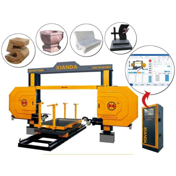 4-Axis CNC Diamond Wire Saw Machine with 360° Servo-Rotary Table, 16-Surface Slideway, and 28 Rolling-Wheel Lift