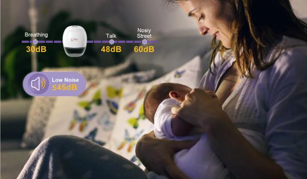 Bomba de mama elétrica portátil sem mãos, Bomba de leite personalizada 1000mah