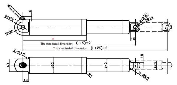 Motor linear DC 12V 24V 6000N 3mm/s IP66