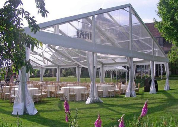 Transparent Wedding Party Tent With Glass Doors , White Tent Wedding Reception