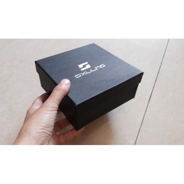 Luxury custom logo printed  black card paper gift box for jewelry packaging