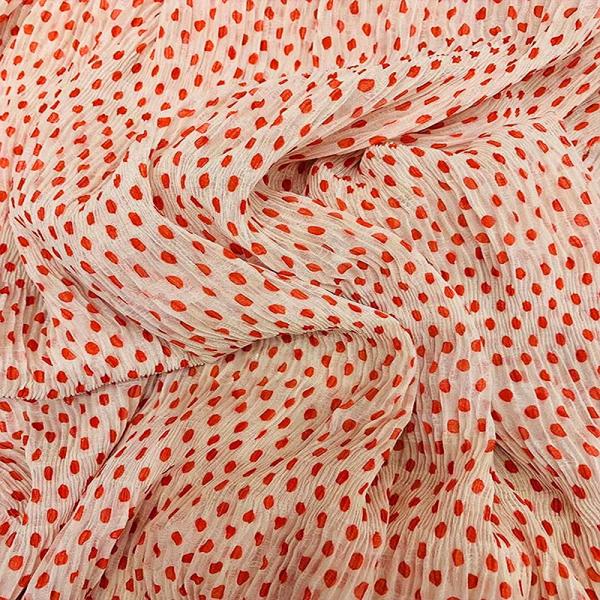 Sustainable 145cm Polyester Crepe De Chine Fabric / Polka Dot Crepe Fabric