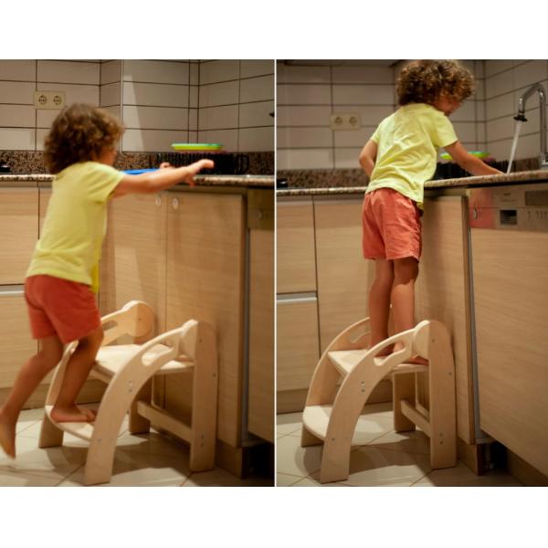 Customized Logo Wooden Step Stool for Kids Foldable Toddler Stool Montessori Design