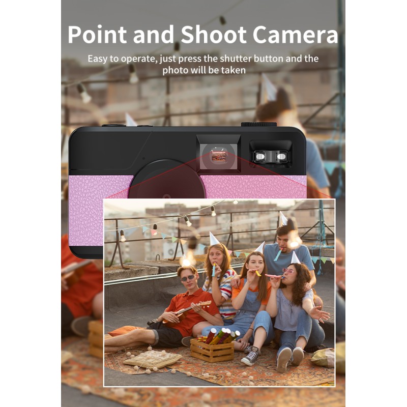 Mini Retro Screenless Digital Point and Shoot Photo Camera Screen-free 8 Mode Filters 8MP Photo LED Flash Camping Snap Camera