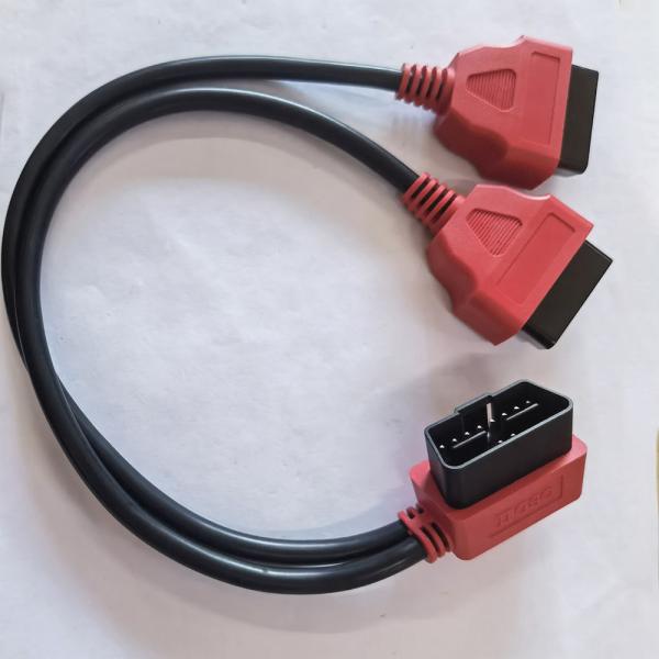 Red Connector Automotive Electrical Cables 16 Pin Male To 2 Pin Female PVC Material