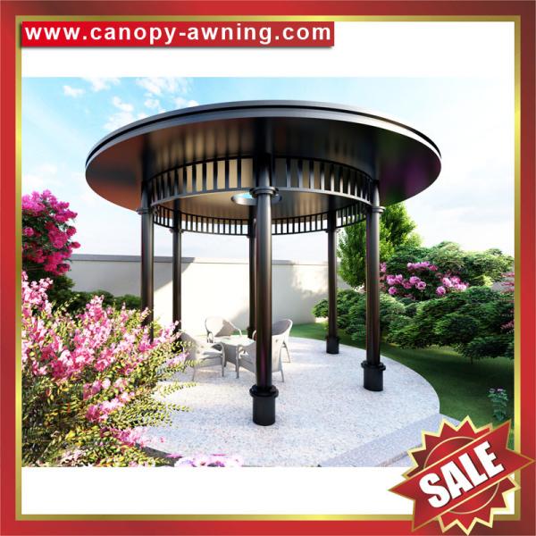 Outdoor Public garden park aluminum alu Circular rounded shape roof gazebo pavilion canopy awning shelter cover for sale