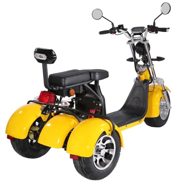 Off Road 3 Wheel Electric Scooter Street Legal For Adults 1000w 1500w 60v Lithium Battery