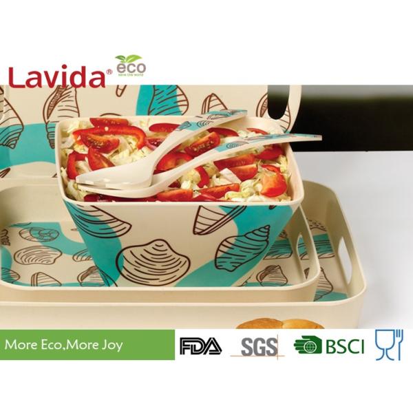 Latest Design Ocean Style Bamboo Fiber Bowls 10 Inch Formaldehyde / BPA Free