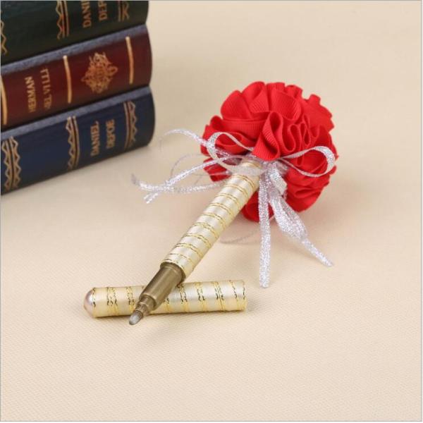 Wedding Creative Signature pen flower design with Ribbon pendants Wedding Gift Pen promotion gift