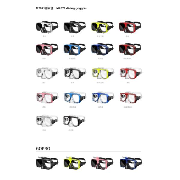 Swimming Diving Mask Scuba Women's Snorkel Mask Square Transparent Metallic