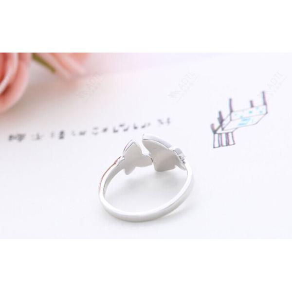 925 sterling silver rings female butterfly ring opening ring