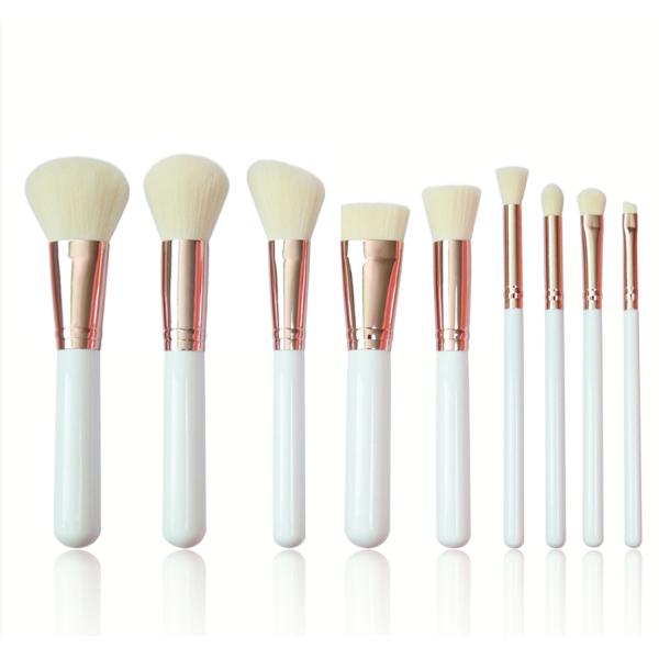 Beige Hair Color Density Soft Cosmetic Brushes Set For Natural Makeup
