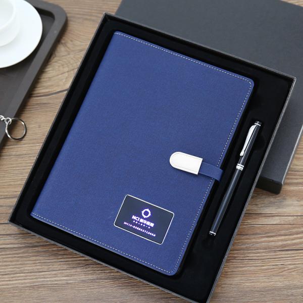 Custom Power Bank Notebook Corporate Gift Portable Ultrathin Leather Material