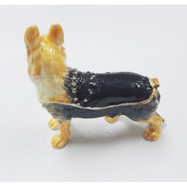 China manufacture animal jewelry boxes cute labrador dog metal alloy trinket jewelry box