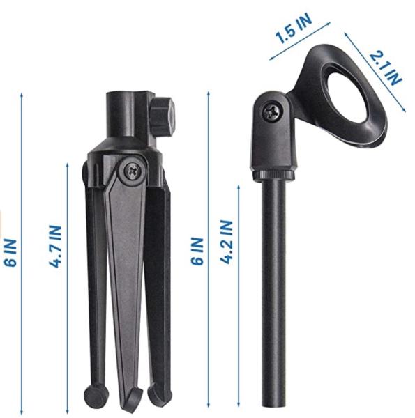ABS 180 Degree 4.7cm Microphone Holder For Tripod