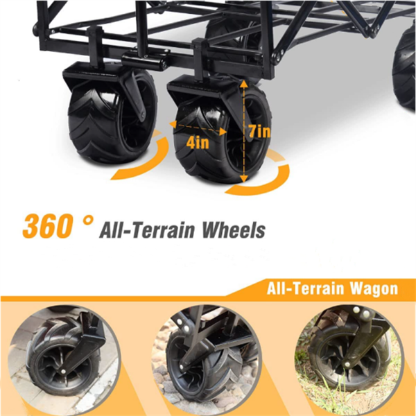 PU Wheel Picnic Multipurpose Outdoor Camping Garden Cart Trolley Foldable