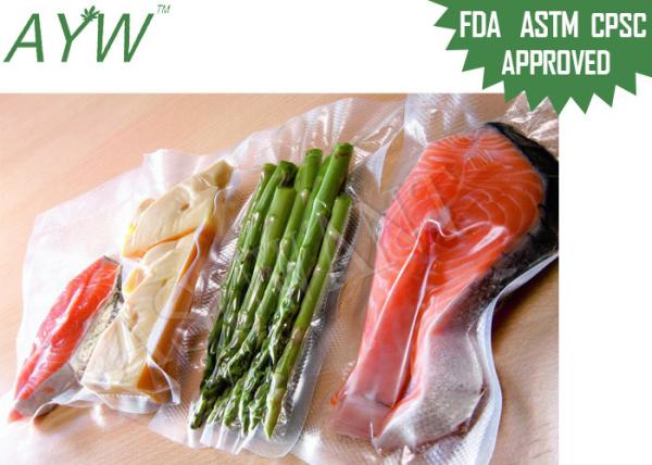 Sacos do armazenamento do alimento do selo de vácuo do espaço livre do teste de FDA, saco do armazenamento do vácuo do produto comestível para o vegetal