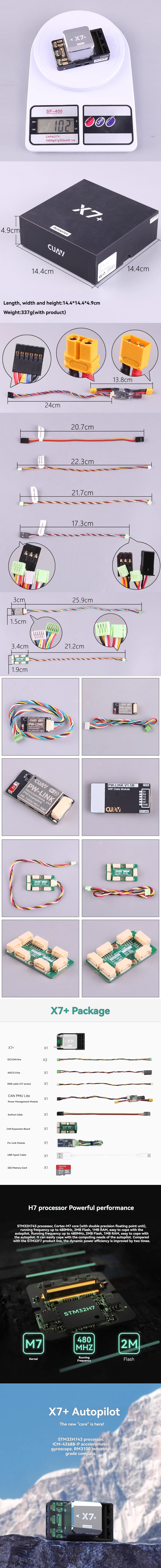 Wholesale Price Cuav Leixun X7+ Flight Controller Uav Open Source Pixhack/Apm/Px4 Multi-Rotor Fixed Wing Drone Accessories