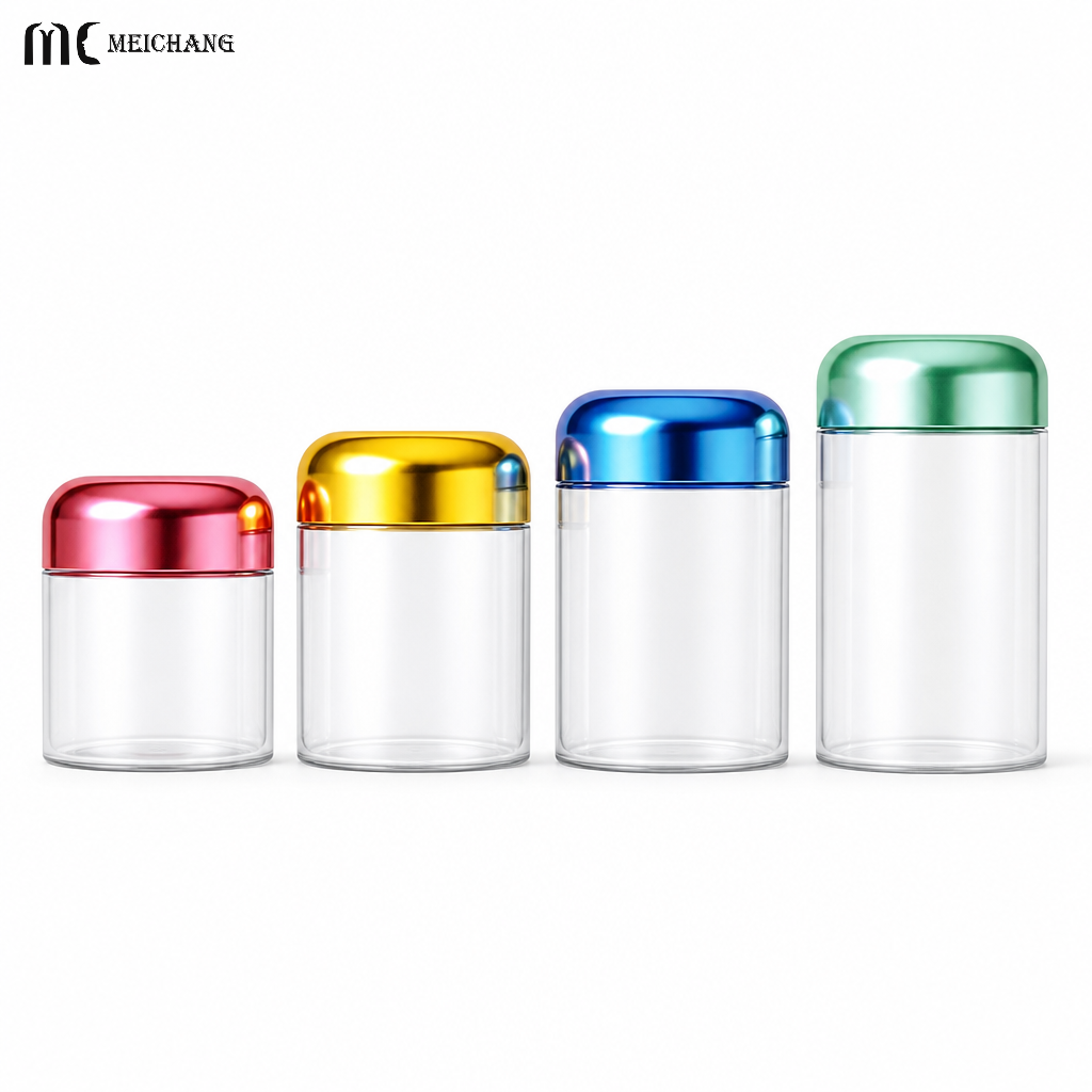2oz 3oz 4oz 5oz Custom Color Translucent PET Supplement Bottle with Screw Cap, Refillable Capsule & Vitamin Container(MC-P-561)