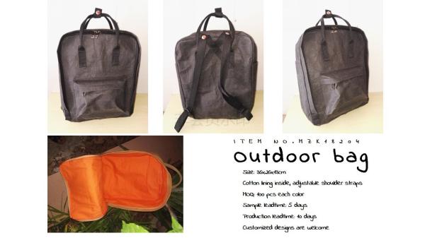 ECO-Friendly washable kraft paper school bag, sports bag, backpack