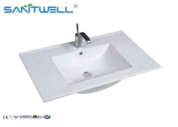 Smoothly White Countertop Sink / Cabinet Ceramic Basin Sink AB8003-80 Bathroom Sink Basins
